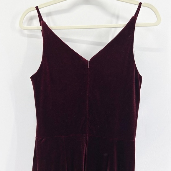 XScape Burgundy Velvet Tulip Hem Dress Maxi Gown Draped Skirt Sleeveless size 10 - Picture 5 of 8